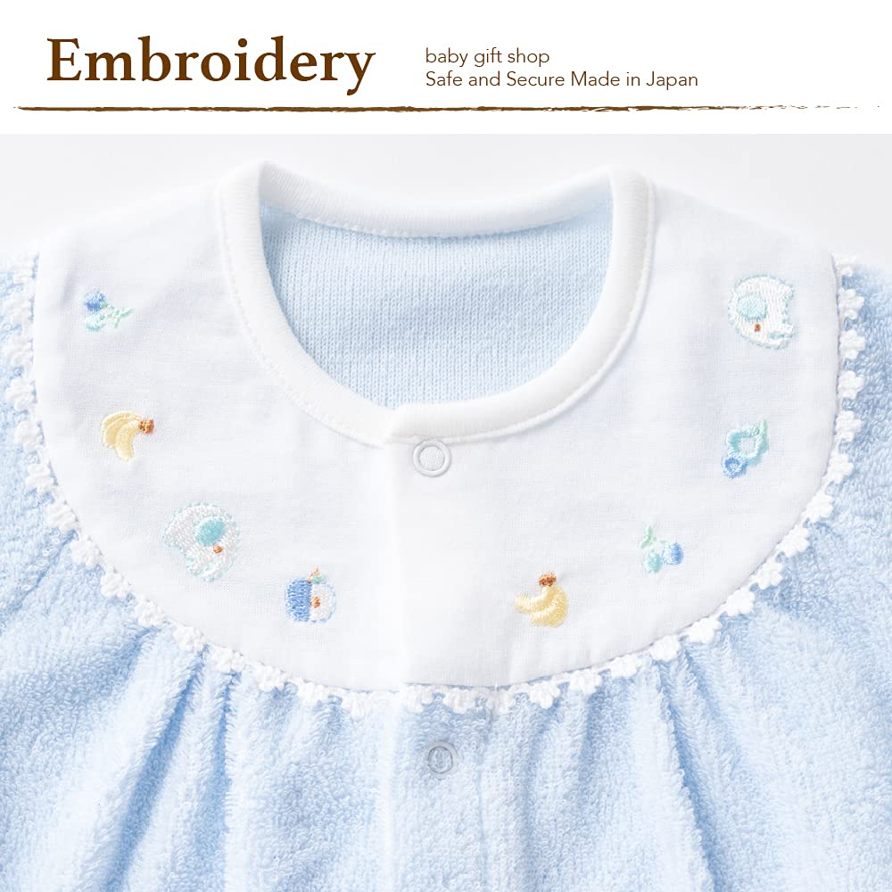 De Softly Twisted Low Birth All Snap for Made In [Cream Coco] Pile, Weight, 2-way [Crotch Replacement/2-way], Newborns, Babies, Japan, 40-50cm (blue)