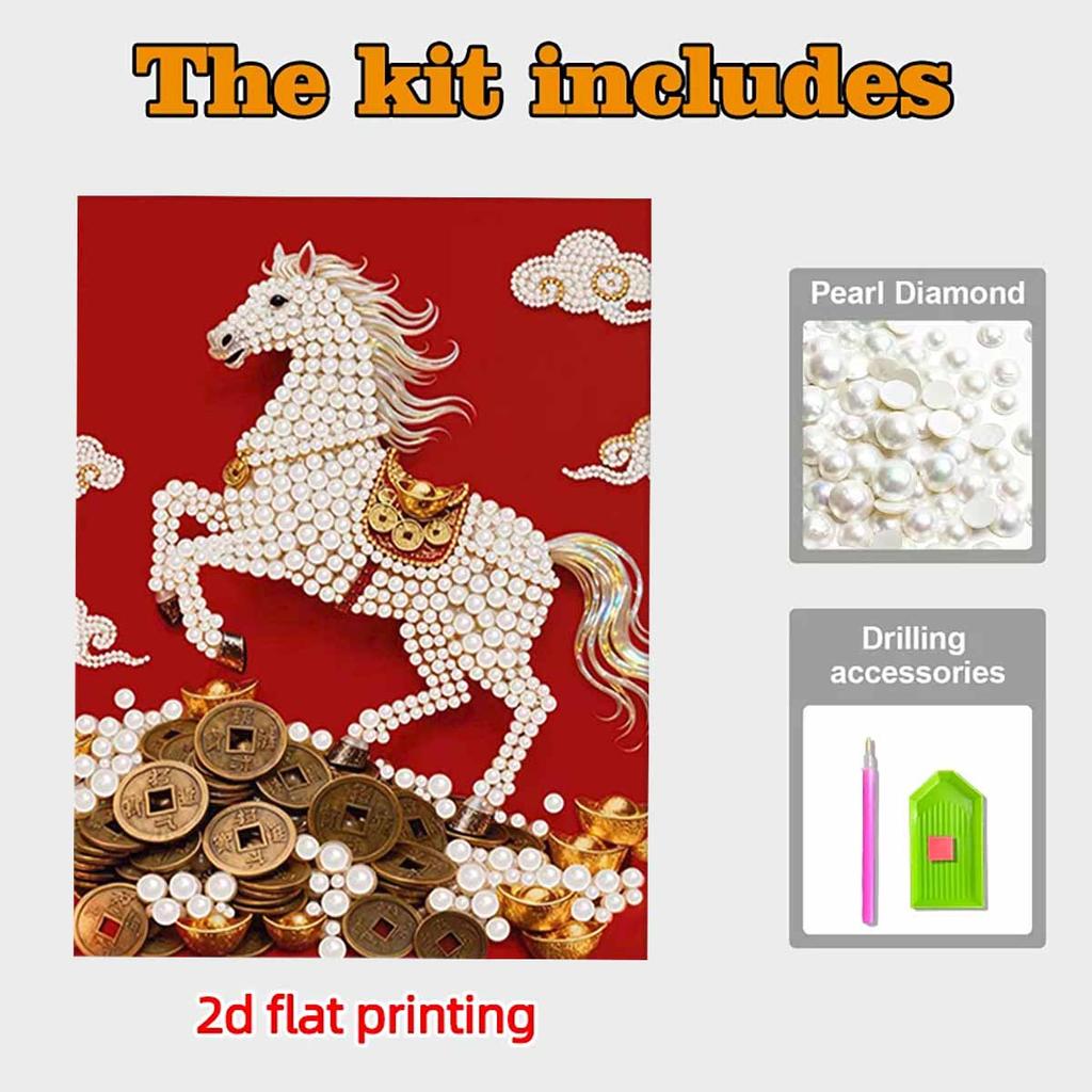 Pearl Pegasus DIY Diamond Art Kits 15.7x19.6inch Gem Art Diamond Painting Kits Without Frame for Adults Gift Idea Home Wall Decor