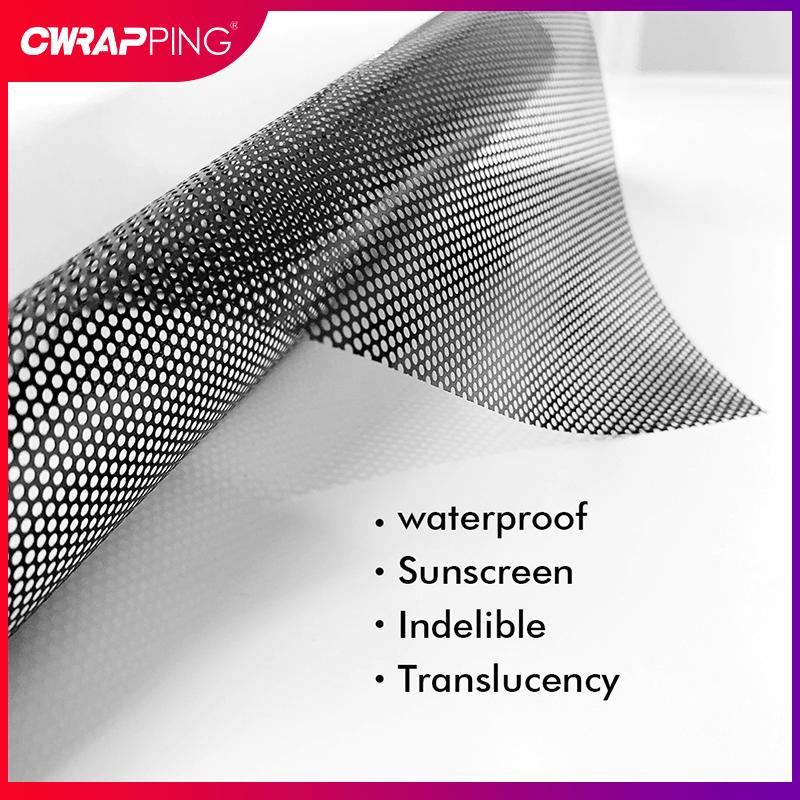 Tinting Perforated One-Way Adhesive Wrap Film Car Black White Tinting Mesh Sticker Perforated Vinyl Privacy Window Film