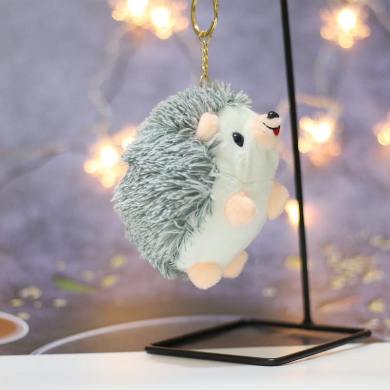 Plush Hedgehog Keychain Pendants Stuffed Animals Doll Toy Keyring Charms Backpack Accessory Adorable Handbag Pendants