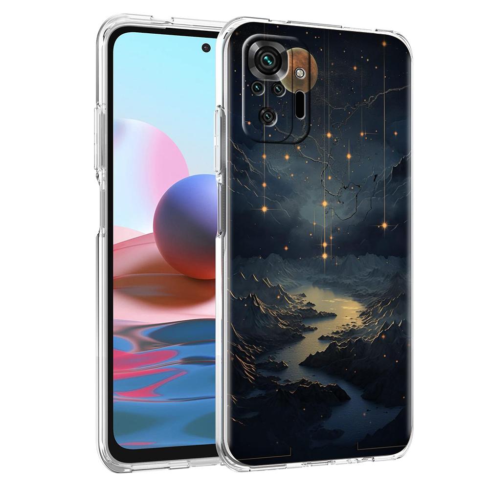 Transparent Phone Case for Redmi 14C 13C 10C 10 9 Note 13 12 11 K50 K40 Plus Pro 4G 5G Soft TPU Fashion Starry Sky Stars Pattern