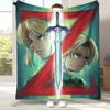 Retro Z-Zelda Cartoon Link Games Flannel Blanket,Ultra Soft Warm Plush Throw for Home Bedroom Bed Sofa Cover Camping Picnic Kid