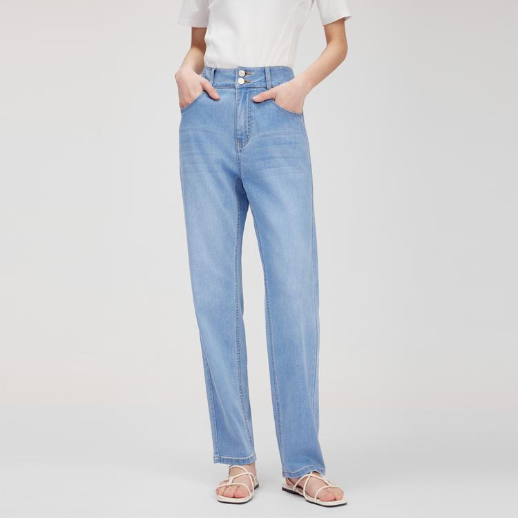 ELLE French High-Waisted Vintage Slim Fit Jeans Women Jeans EQ51319