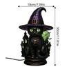 Hexenhut Tischlampe Halloween-Thema Tischlampe Hut LED Nachtlicht Handgefertigt Buntglas Acryl Tischlampe für Innen Schlafzimmer