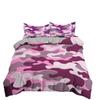 3D Three-Piece Camouflage Striped Quilt Cover Sheet Kit