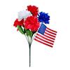 Yousheng Independence Day UV Resistant Faux Flowers, 4th of July Artificial Flower, 250th Anniversary Artificial Bouquet, Red White Blue Patriotic