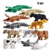 Mini Leopard Crocodile And Shark Animal Building Blocks Set 12 Pieces Of Educational Plastic Toys For Kids
