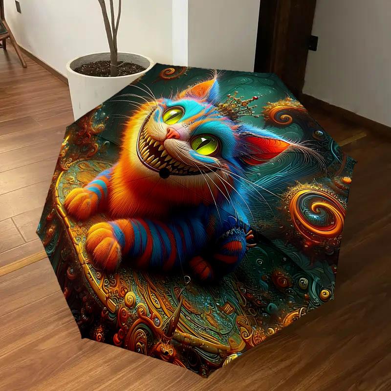 1PC Fantasy Cat Umbrella-9-Rib Reinforced, Automatic Open, Lightweight & Durable, Cute Fashion Accessory for Outdoor-P0756