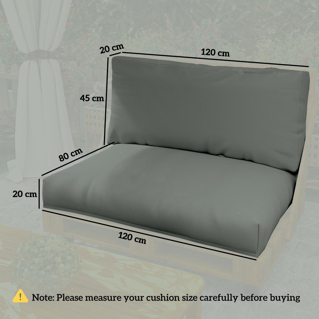 Two Piece Seat Pallet And Back Cushions   Charcoal Grey