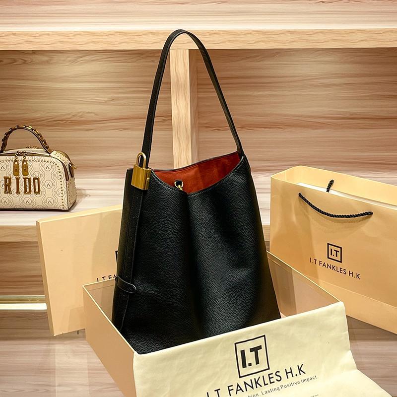 Hot Selling Leather Bucket Bag for Women, New Autumn and Winter Large Capacity Commuting Tote Bag, Crossbody Shoulder Bag, Large Bag