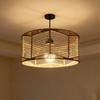 Paper Rope Pendant Lamp Shade Handwoven Creative Pendant Light Fixture Elegant Decor for Bedrooms Homestays Hotels & Restaurants