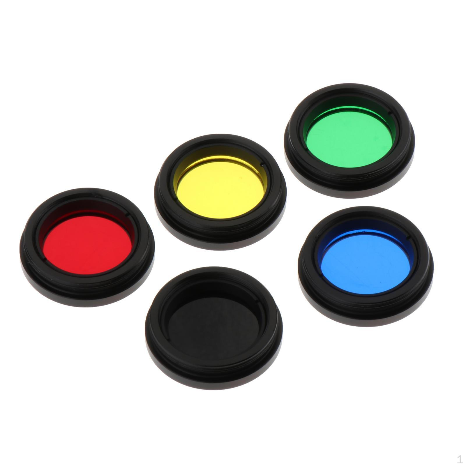 Набор цветных фильтров для окуляра телескопа для астрономии Луны 5 Colors