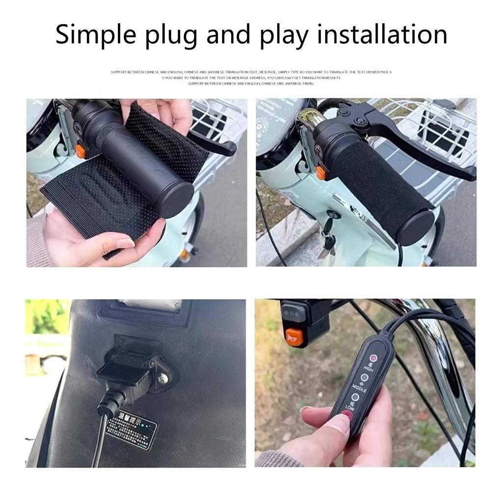 Controllo Intelligente della Temperatura Manopole Riscaldate Alimentate da USB Coprimanubrio Manopole Manubrio Riscaldate per Moto e Bici