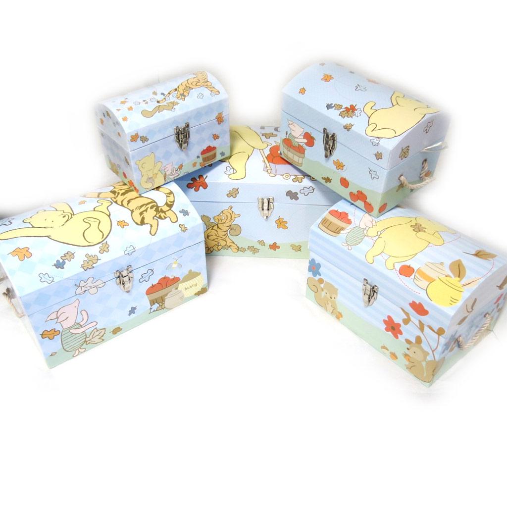 Winnie l'Ourson [N0908] - Set of 5 Dome Trunks 'Winnie the Pooh' Blue Yellow