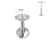 ASTM F136 G23 Titanium Labret Piercing Starfish Earring Stud Bee Leaf Push In CZ Threadless Cartilage 16/18/20G Body Jewelry