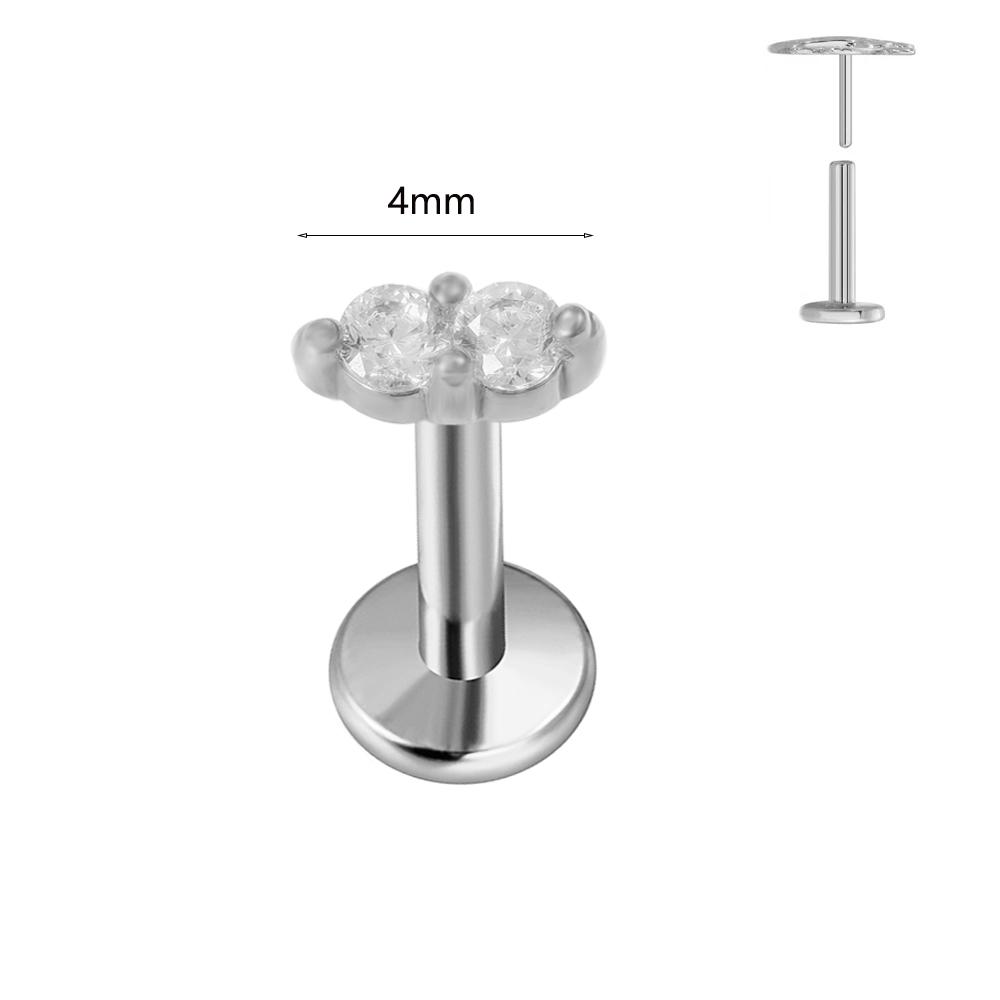 ASTM F136 G23 Titanium Labret Piercing Starfish Earring Stud Bee Leaf Push In CZ Threadless Cartilage 16/18/20G Body Jewelry