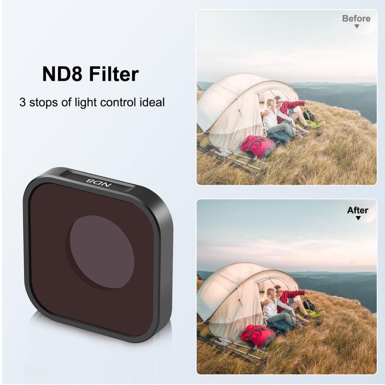 PULUZ Action Camera ND8 Lens Filter For GoPro HERO13 Black /12 Black /11 Black /11 Black Mini /10 Black /9 Black