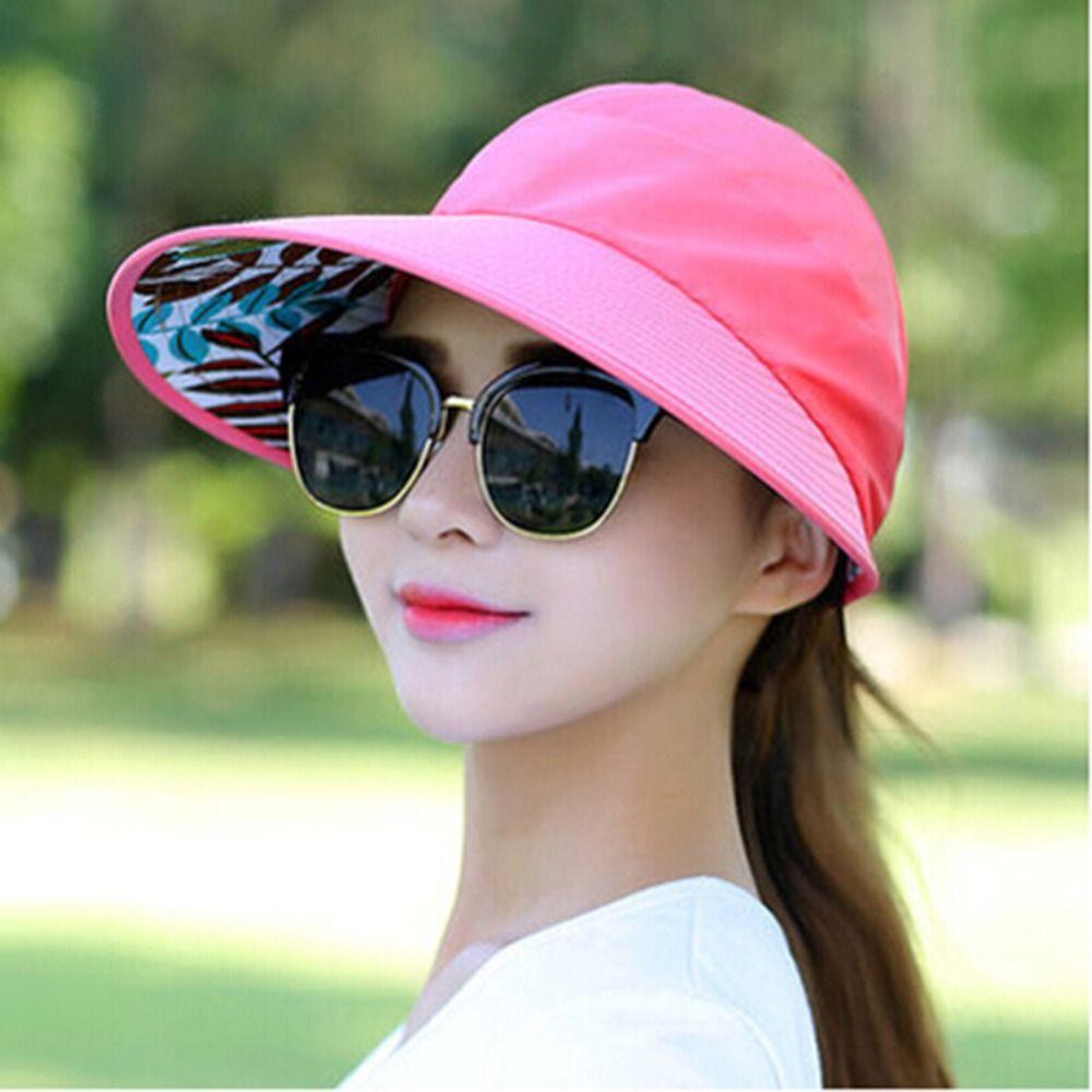 Foldable Sun Hat Fashion Wide Brim Anti-UV Beach Cap Golf Cap Casual Hats Summer