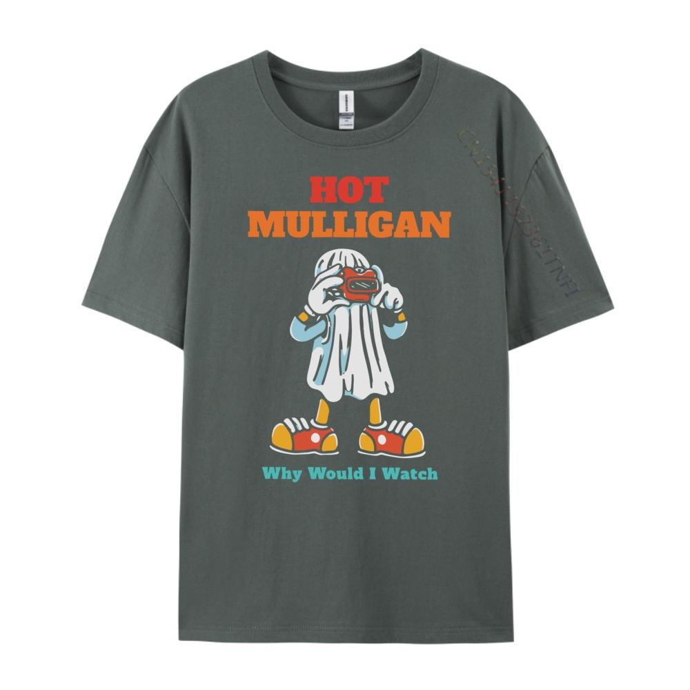 

Hot Mulligan Why Would I Watch Plus Size Men Clothing T Shirt Man T-shirt Harajuku S темно-сірий колір