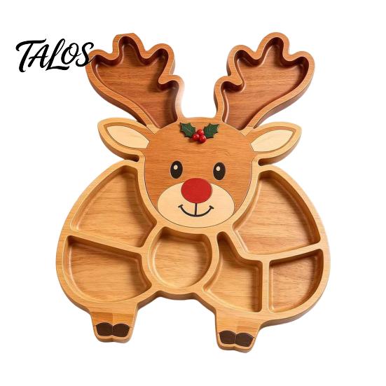 Party Supplies for Home Office Christmas Snack Serving Tray, Divided Holiday Appetizer Platter, Cute Snowman/Tree/Penguin/Cow Shaped Seasonal