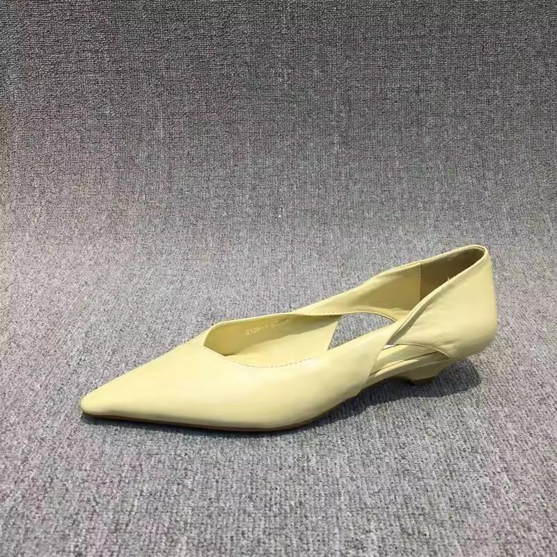 Fashion Women Low Heels Pu Leather Sandals 2025 New Spring Autumn Fashion Shoes Pumps Shallow Pointed Toe Designer Dress Party Mujer