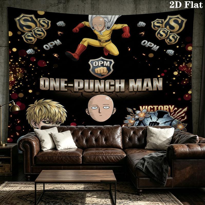 Onepunch Man Wandteppich Ästhetisches Wandbehang Gedruckter Stoffdecke Dekorative Wandteppiche Für Schlafzimmer Wohnzimmer Heimdekoration