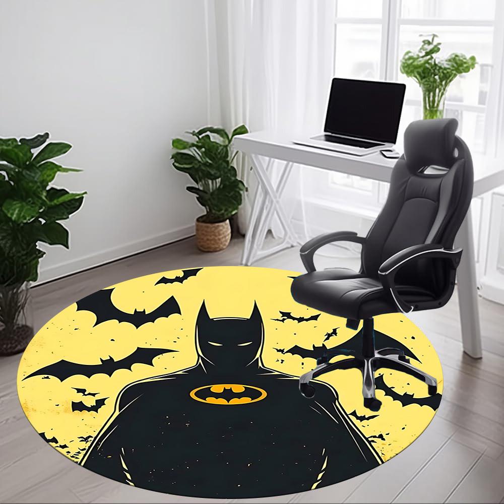 1 alfombra redonda para oficina Batman, debajo de sillas de oficina, dormitorio, sala de estar, decoración del hogar, decoración de habitación, disponible en varios tamaños