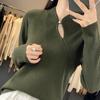 YYFS Women's Fashion Casual Solid Color Print Autumn Winter Long Sleeve Half Turtleneck Sweaters
