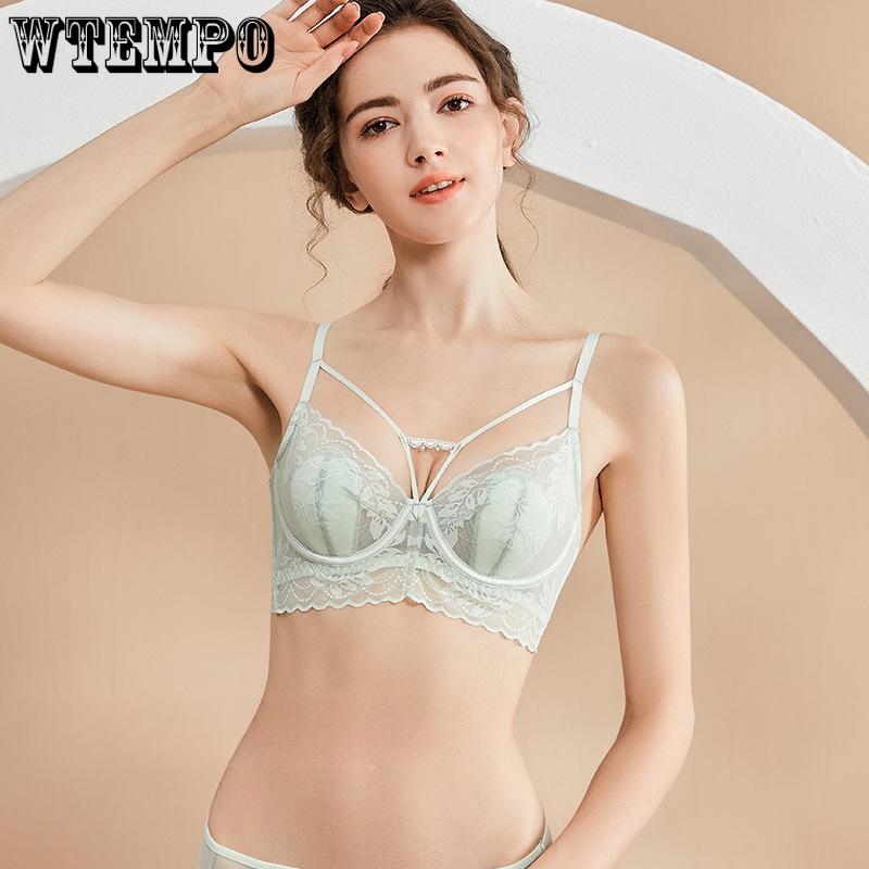 

Soft Support Bra Female Rabbit Ear Cup Sexy Lace Gathering Push Up Bra U-shaped Backless Bra 2XL білий