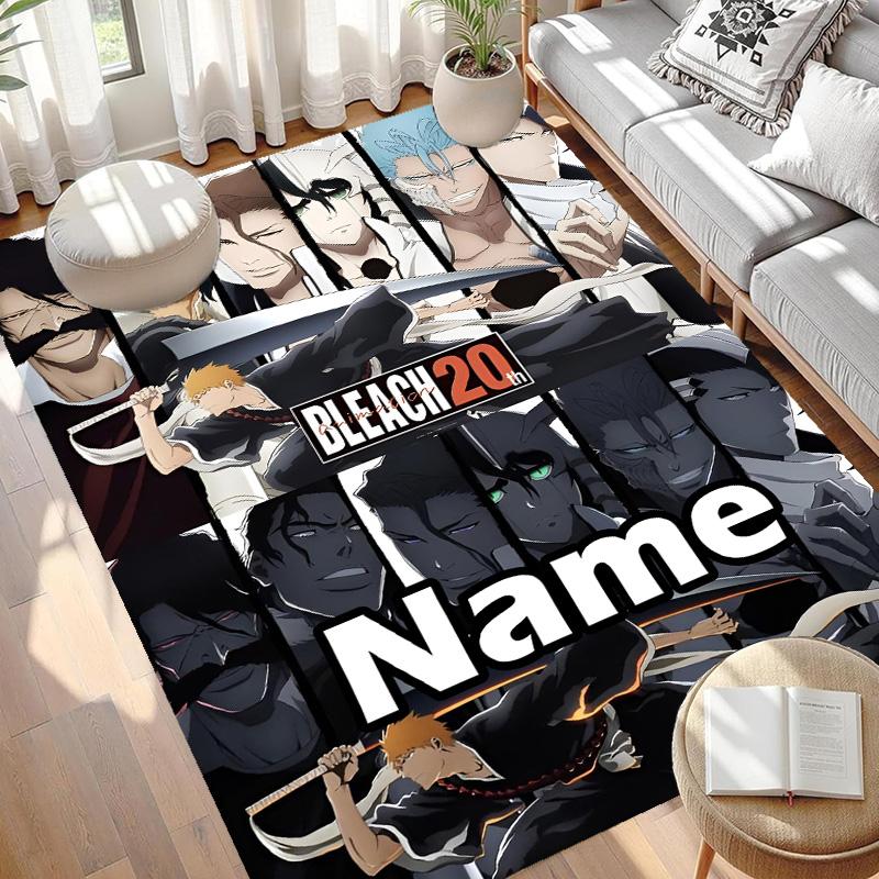 Custom Name Personalized BLEACH Print Carpet, Versatile Home Decor Rug, for Playroom, Apartment, Balcony, Entryway, Hallway Gift