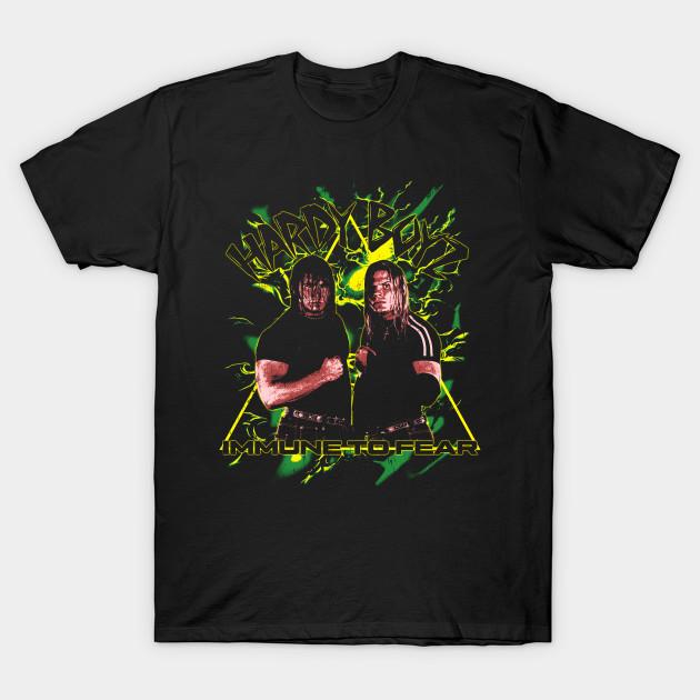 Men Black Print T-shirt Hardy Boyz 90S Vintage Bootleg No-Cut Transfer Paper Print Cotton Tshirt S чёрный