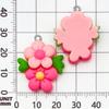 30-Piece Set: Pink Resin Sunflower & Rose Flower Pendants for DIY Jewelry