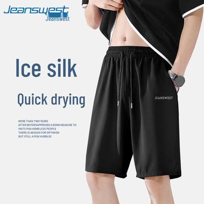 Jeanswest Men's Loose Fit Ice Silk Casual Shorts