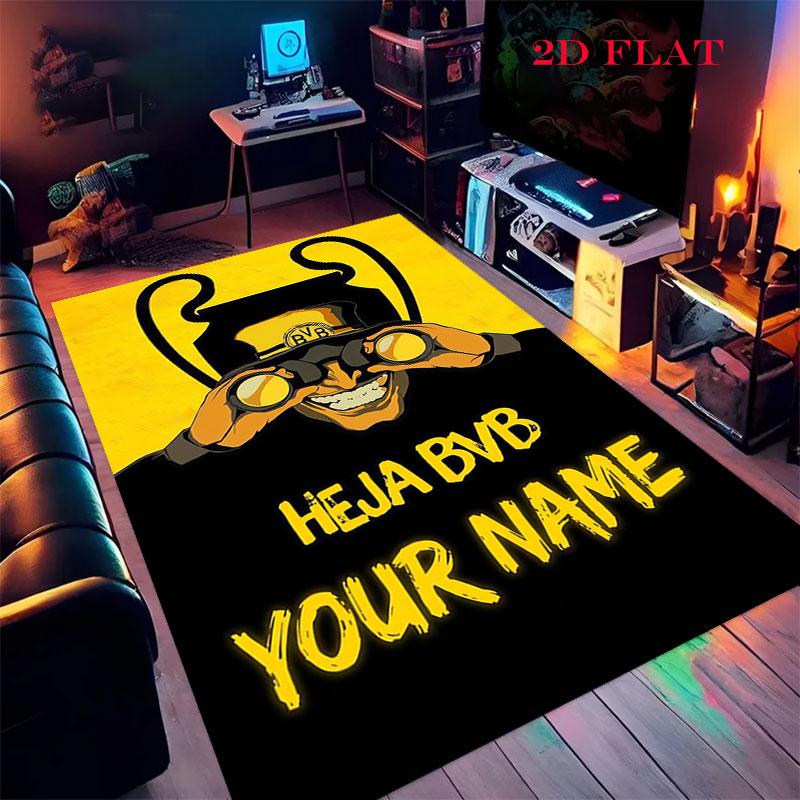 Custom Borussia Dortmund Carpet Rug for Living Room Bedroom Home Sofa Decoration,Kids play Nonslip Floor Mat