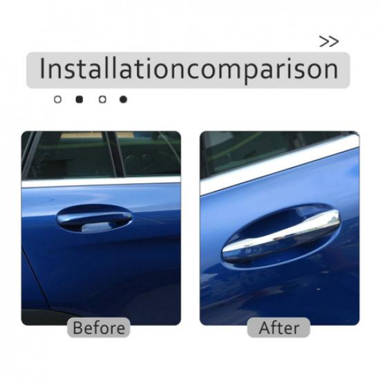 Silver Door Handle Cover Trim Accessories For Mercedes Benz C Class GLC 15-17