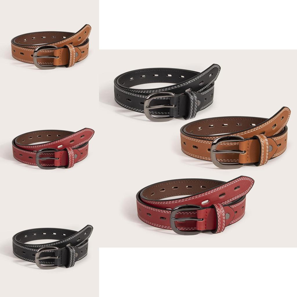 Girls Leatherlike Belt With Alloy Buckle For Daily Use And Office Attire