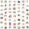 50 Sheets Cute Cartoon Sushi Decorative Stickers Laptop Kpop Toploader Photocard Sticker Book Gift School Stationery