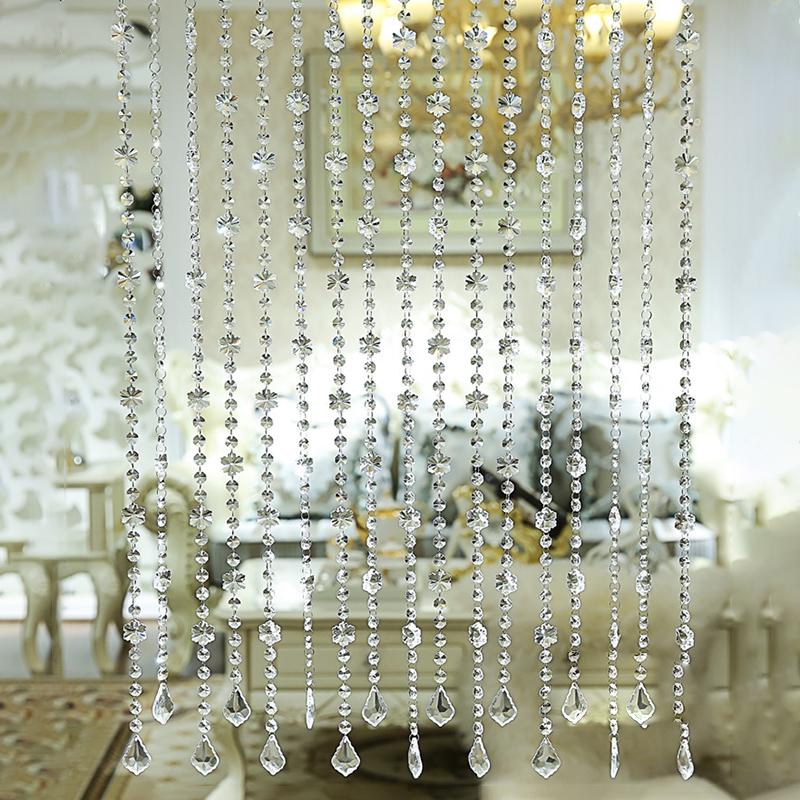 Soft Steel Wire Glass Bead Door Valance Hanging Curtain for Room Decor