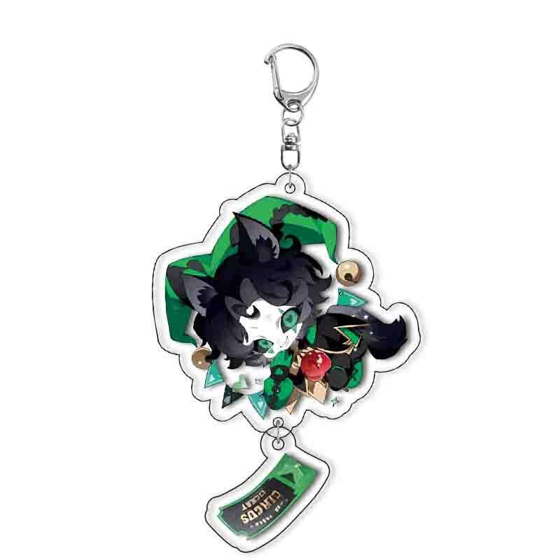 Spiel The Freak Circus Pierrot Harlekin Cosplay Schlüsselanhänger Acryl Joker Clown Schlüsselring Schlüsselkette Tasche Schmuck Dekoration Requisiten