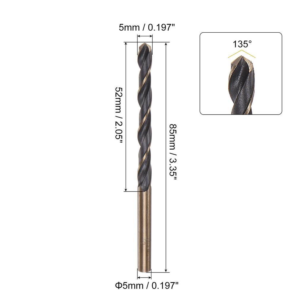 12pcs Jobber Drill Bits 1/2/3/4/5/6/7/8/9mm Titanium Coated HSS Split Point Twist Drill Bits for Stainless Steel Metal Wood