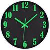 AUTVIVID Luminous Wall Clock, Silent, Continuous Second Hand, Large Dial, Automatically Illuminates in Darkness, Luminous, 3D Large Dial, Easy to Read