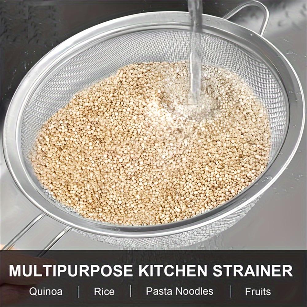 3pcs/set Stainless Steel Fine Mesh Strainers Multipurpose Flour Sifter For Baking With Handle Flour Sieve Sifter Baking Tools