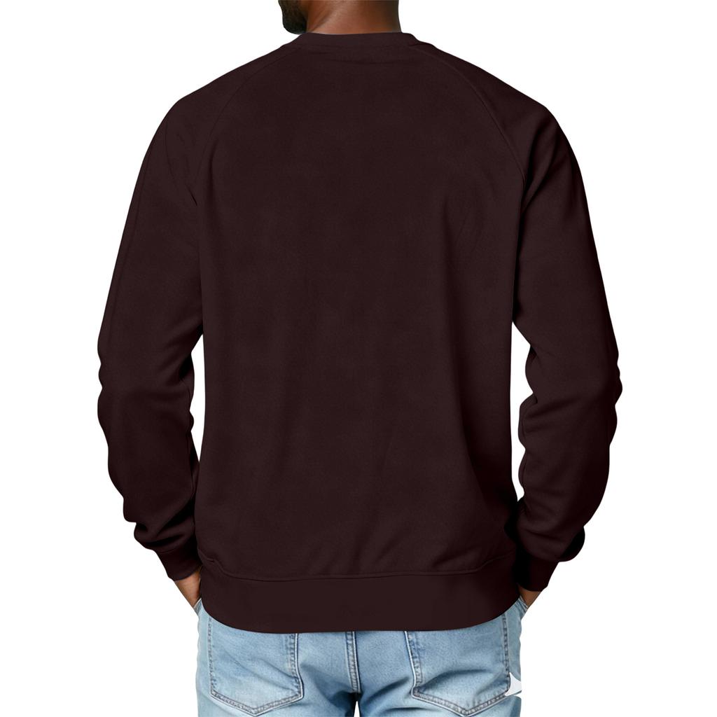 Pánská mikina s kulatým výstřihem, raglánovými rukávy, fleecovou podšívkou, silná, jednobarevná