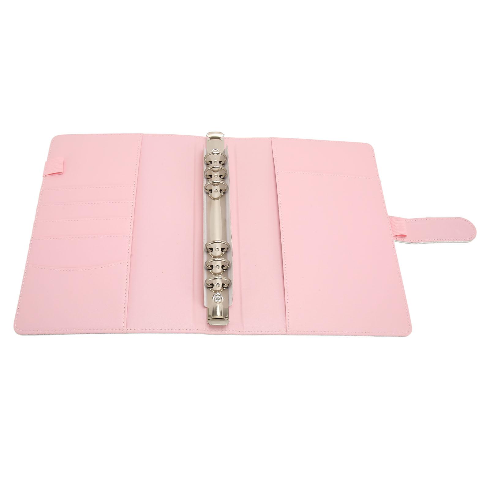 

Обложка для папки А5 Лазерная ПУ кожа Водонепроницаемая Прочная Портативная Обложка для папки на 6 кольцах для дома школы серебряный