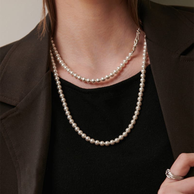 Cotoit Knutpunkt Pärlhalsband Kort(6 mm)