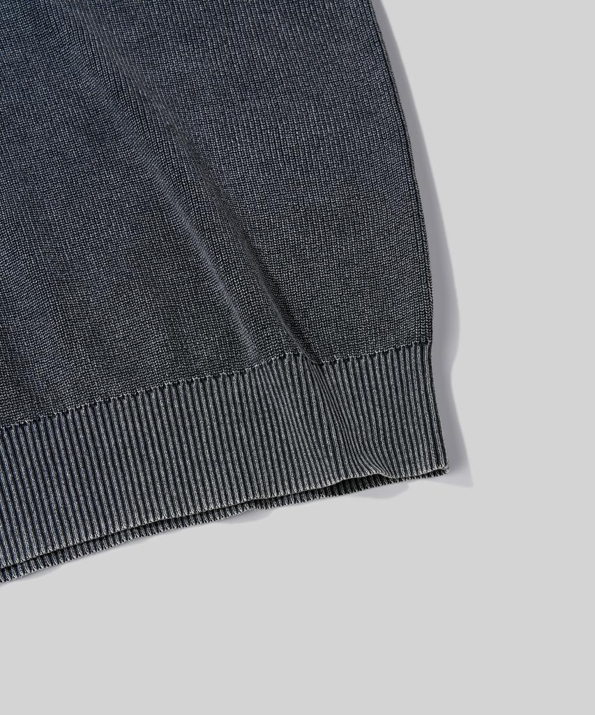 Beodeonteu Pigment Washed Round Neck Knit [Charcoal]