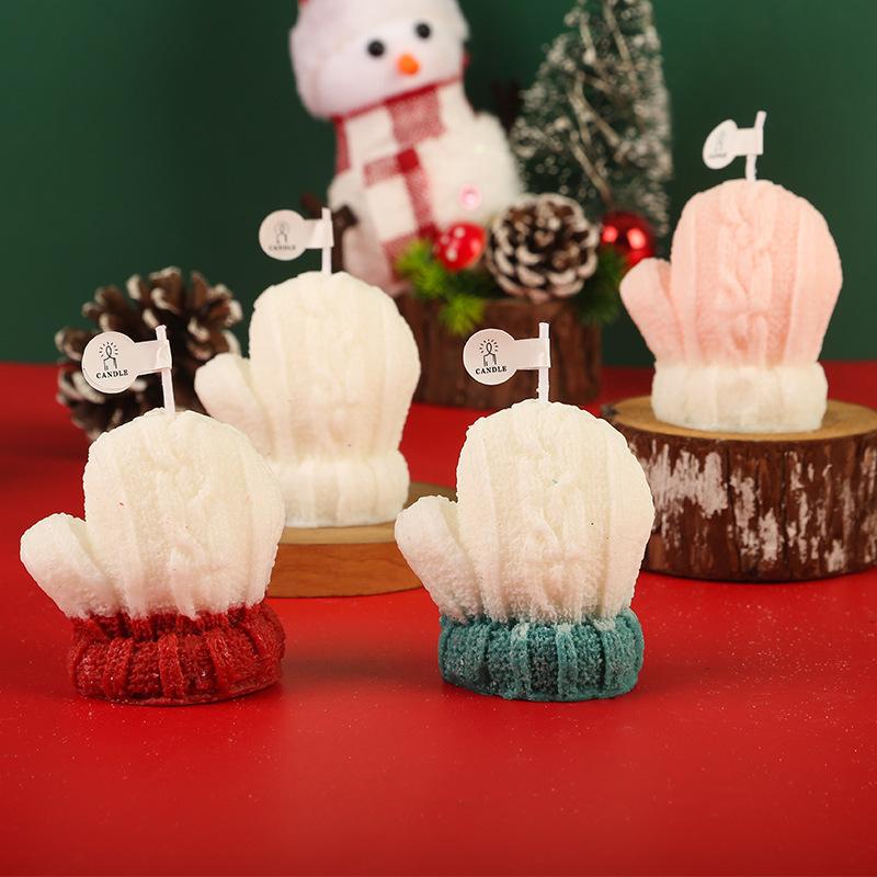Christmas Candle Gloves Scented Candle Festival Gift Smoke-Free Candle Fragrance Christmas Creative Decorative Accessories