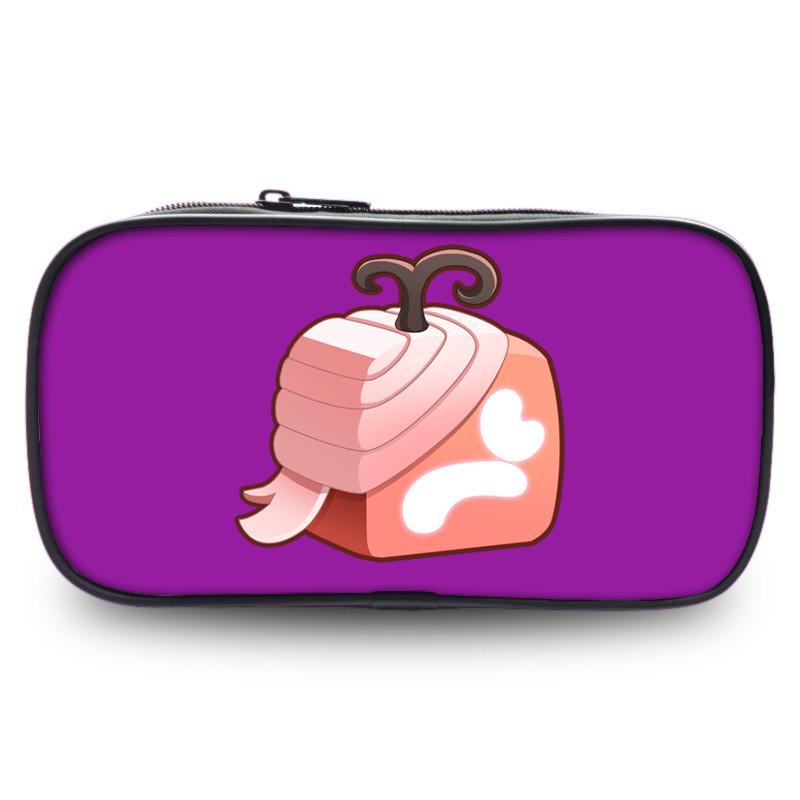Durable Polyester Blox Fruits Roblox Pencil Case For Students With Large Capacity
