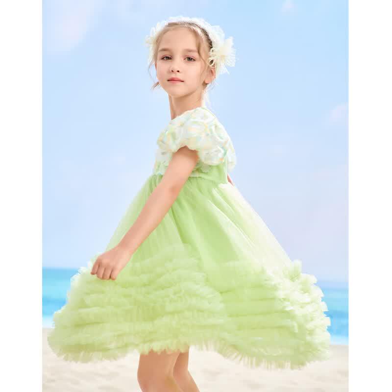 

Montagut Girls Sweet 3D Floral Summer Dress 120