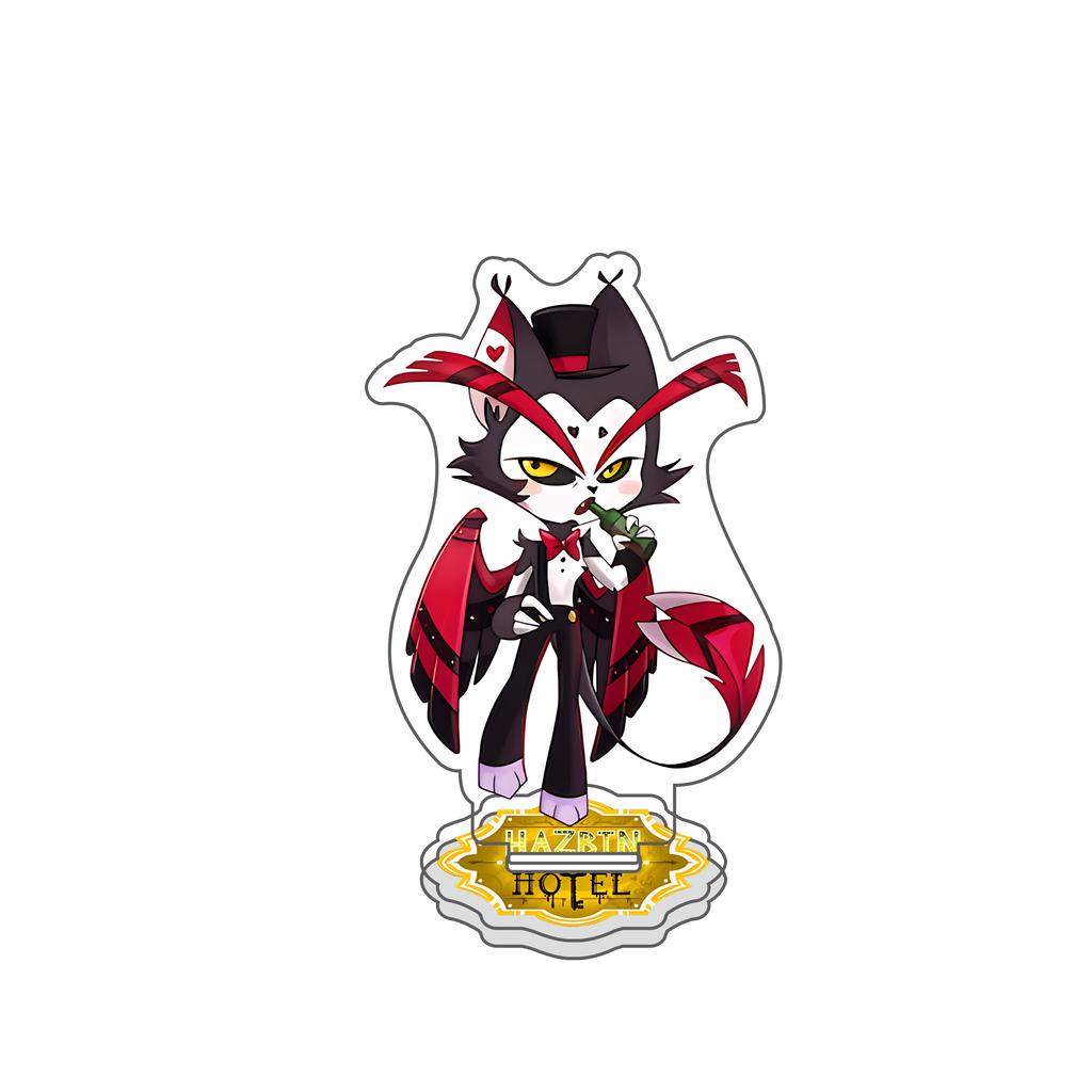 Anime Figure Hazbin Hotel Charlie Morningstar Vaggie Alastor Acrylic figure stand Desktop ornament Festival keychain